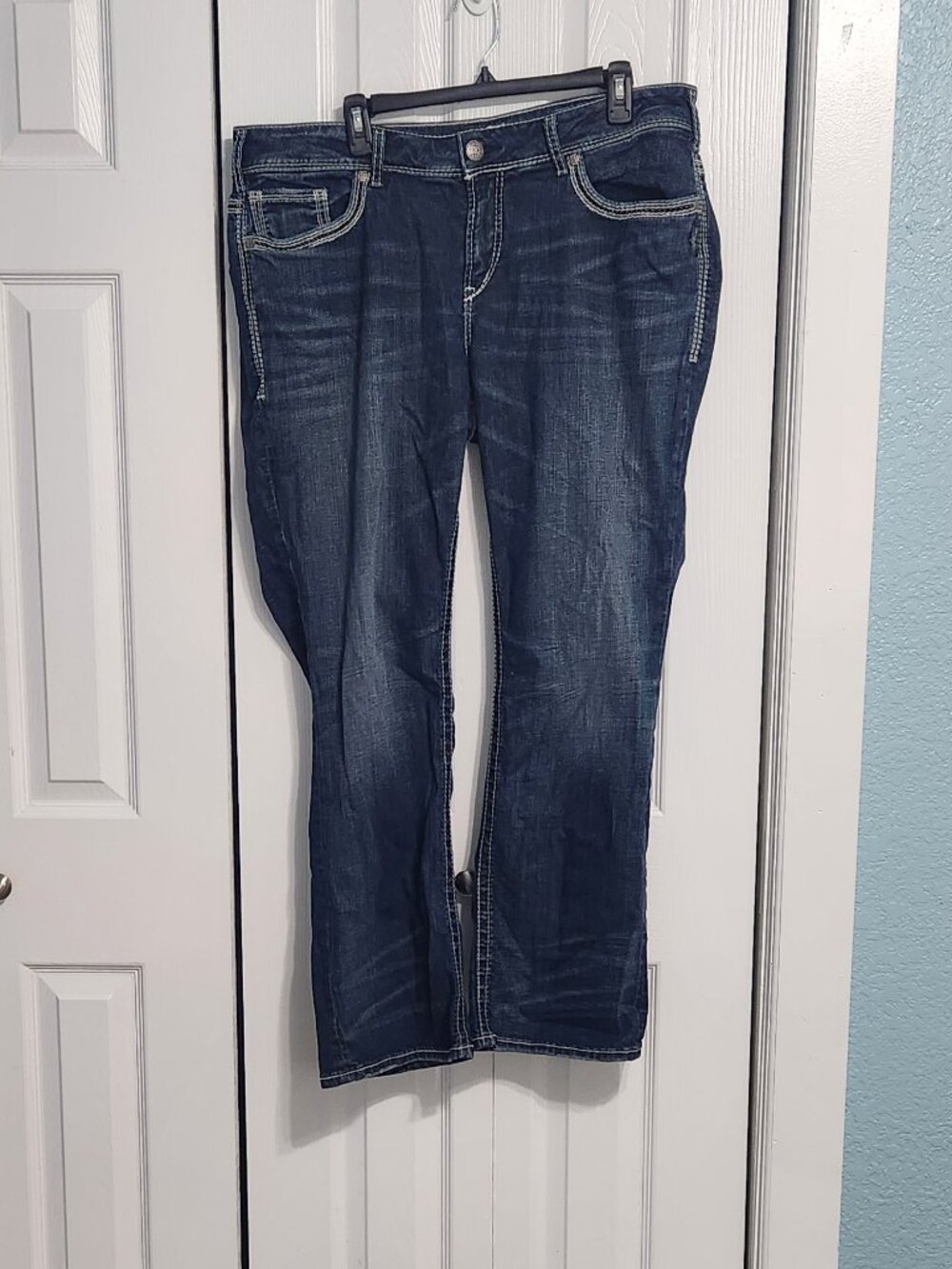 Silver Jeans Suki Mid Slim Bootcut Jeans Size 18 L31 Dark Wash Stretch Inseam 28